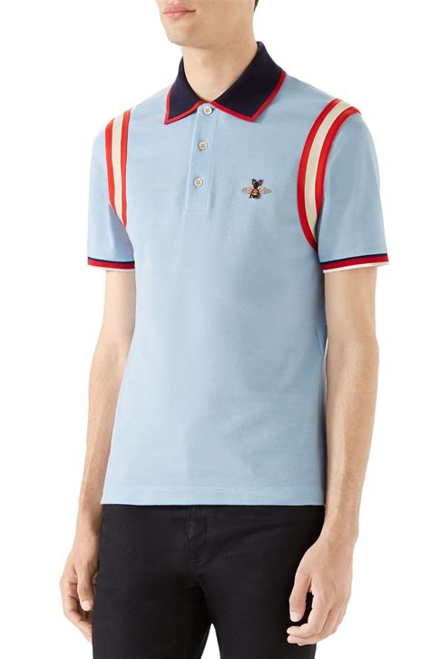 red gucci bee t shirt|Gucci bee polo shirt.